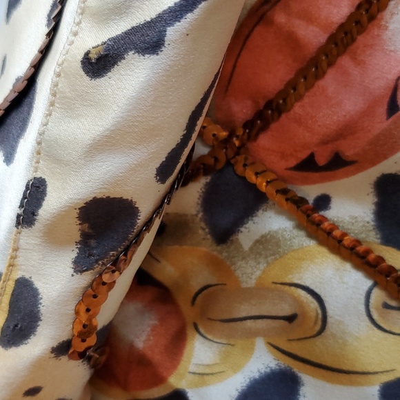 ESCADA Vintage 100% Silk Button Closure Sequin Detail Blouse - Picture 6 of 6